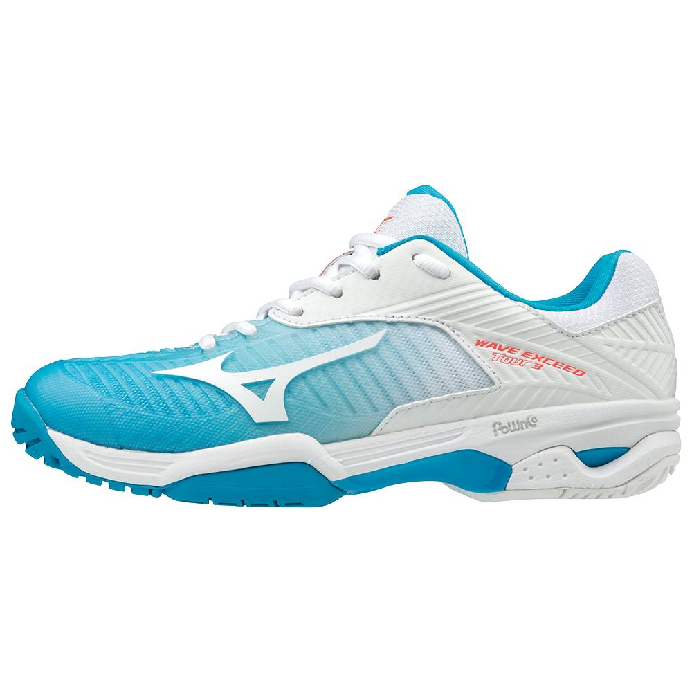 Tenis Netshoes Mizuno Wave Exceed Tour 3 AC - Mulher - Azuis/Coral - BXASQ0437